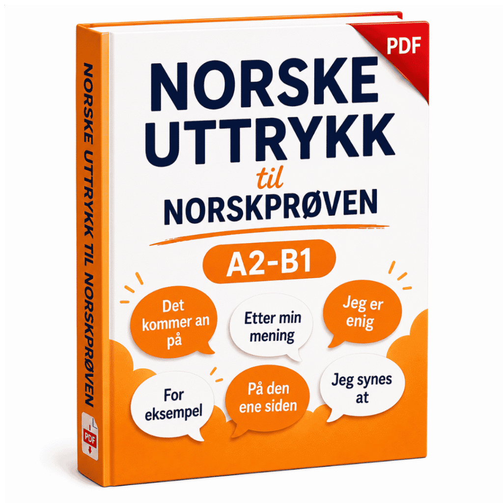 PDF med norske uttrykk til Norskprøven A2-B1 som hjelper deg å snakke og skrive mer naturlig på norsk.