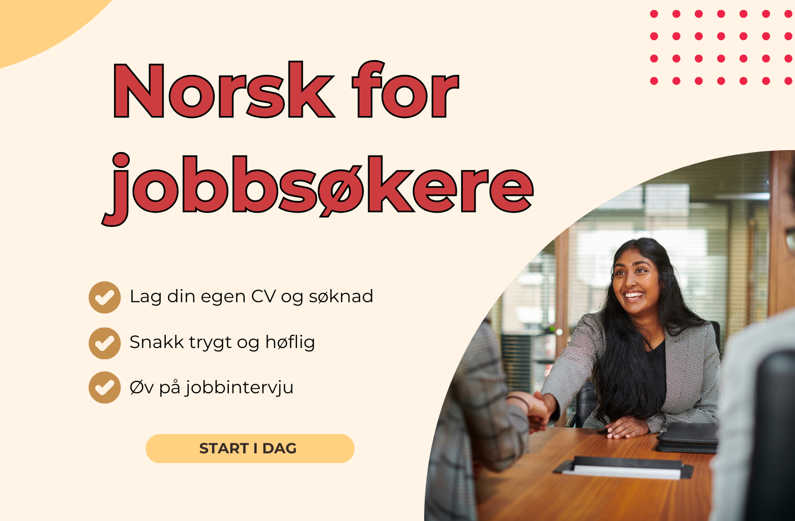 Norsk for jobbsøkere – CV, søknad og intervju